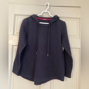 Talbots Quilted Hooded Navy Pullover Petite M